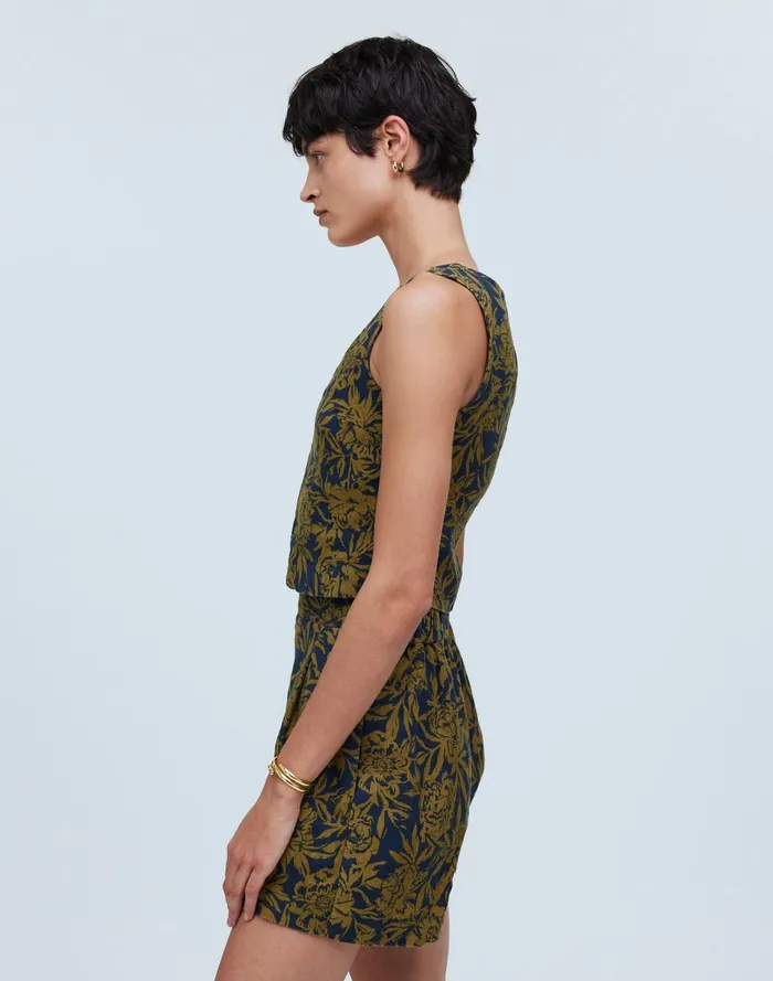 Women Tops and Shirts Madewell Scoopneck Crop Tank In 100 Linen