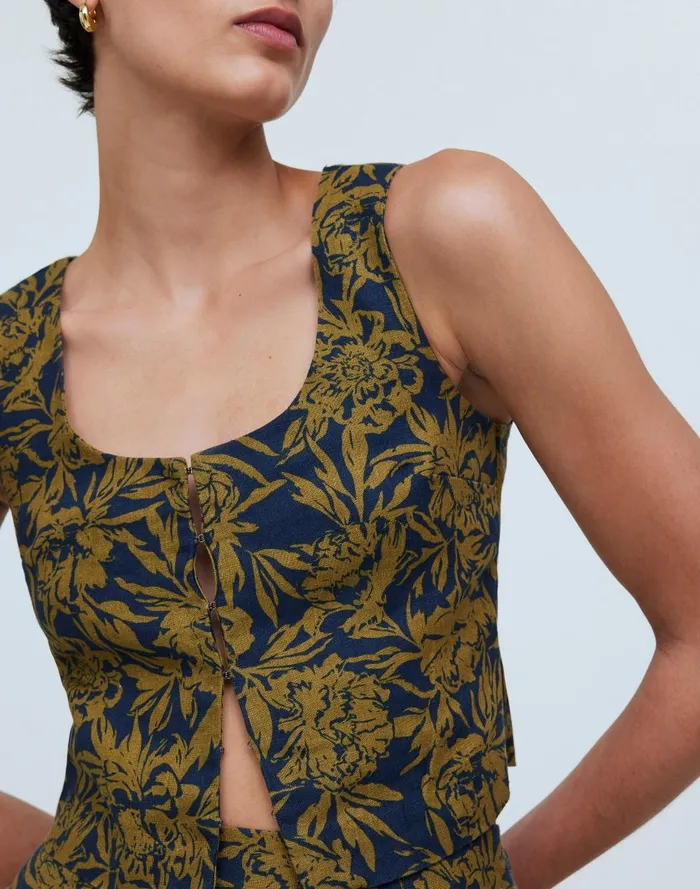 Women Tops and Shirts Madewell Scoopneck Crop Tank In 100 Linen