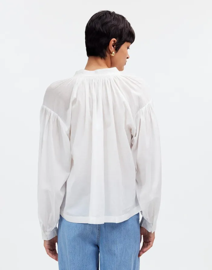 Women Tops and Shirts Madewell Shirred LongSleeve Top
