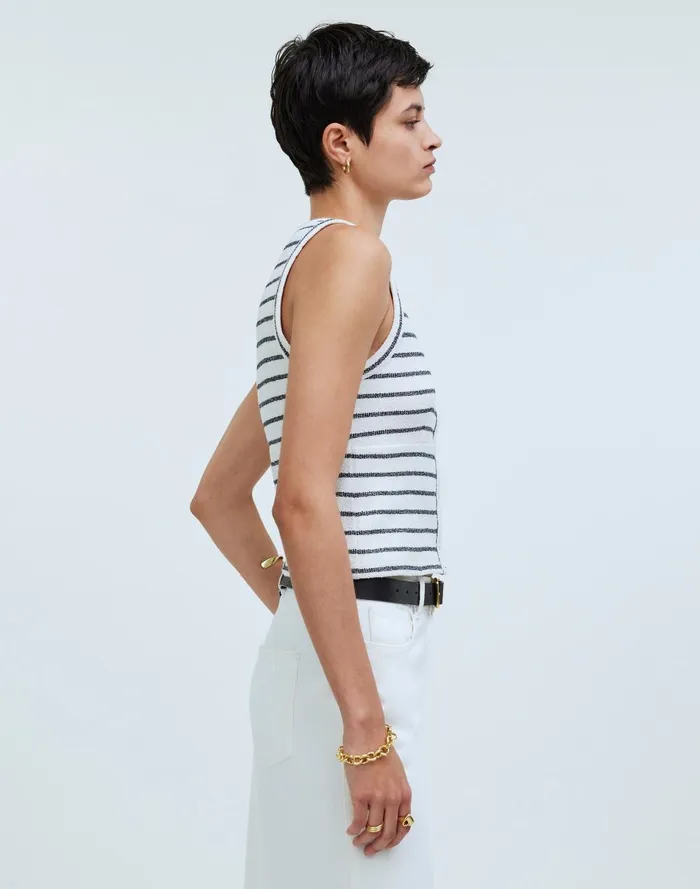Women Tops and Shirts Madewell SplitCrewneck Cardigan Tank
