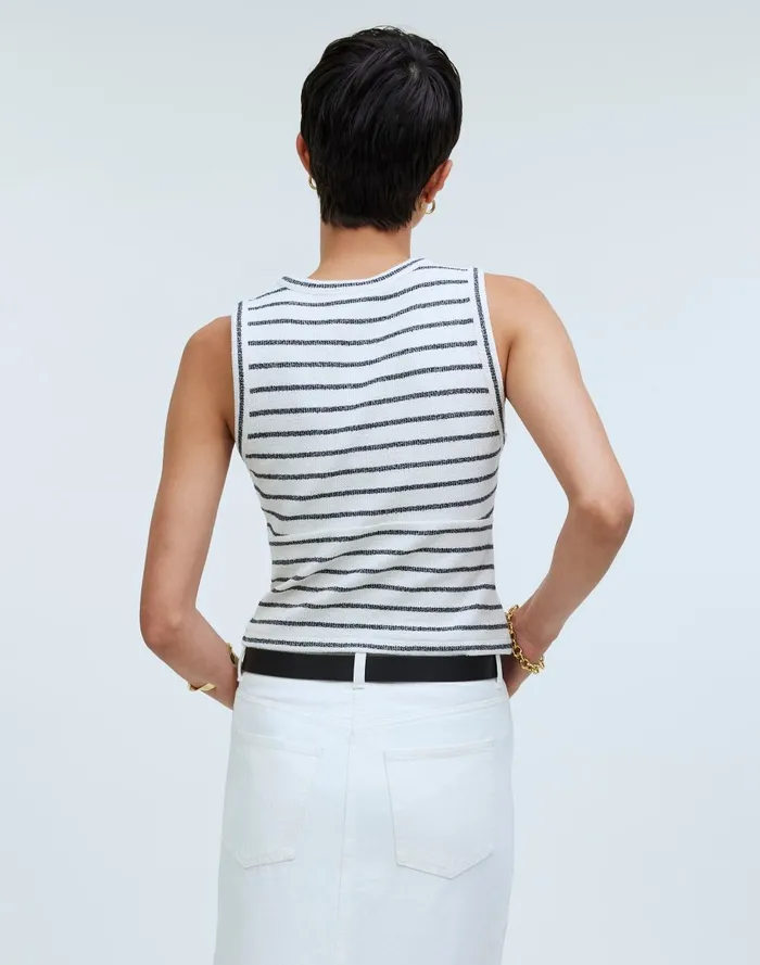Women Tops and Shirts Madewell SplitCrewneck Cardigan Tank