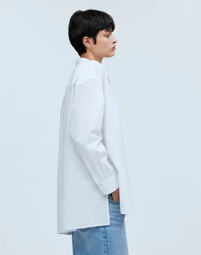 Women Tops and Shirts Madewell The Oversized Straight Hem Shirt In Signature Poplin