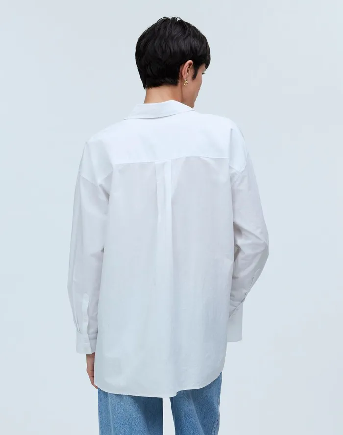 Women Tops and Shirts Madewell The Oversized Straight Hem Shirt In Signature Poplin