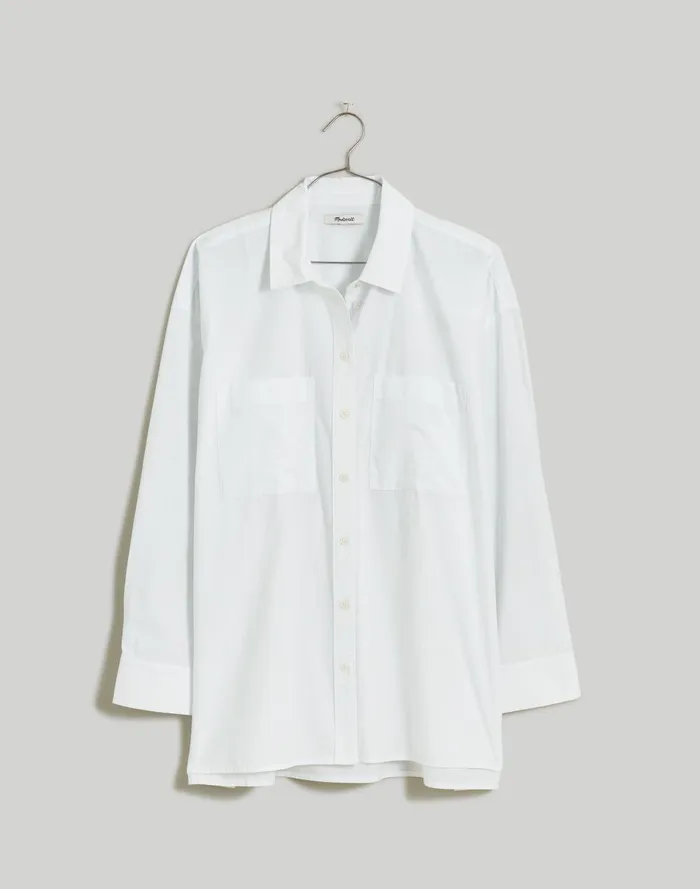 Women Tops and Shirts Madewell The Oversized Straight Hem Shirt In Signature Poplin