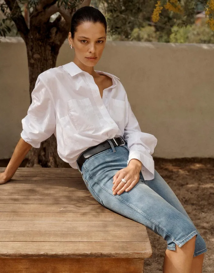 Women Tops and Shirts Madewell The Oversized Straight Hem Shirt In Signature Poplin