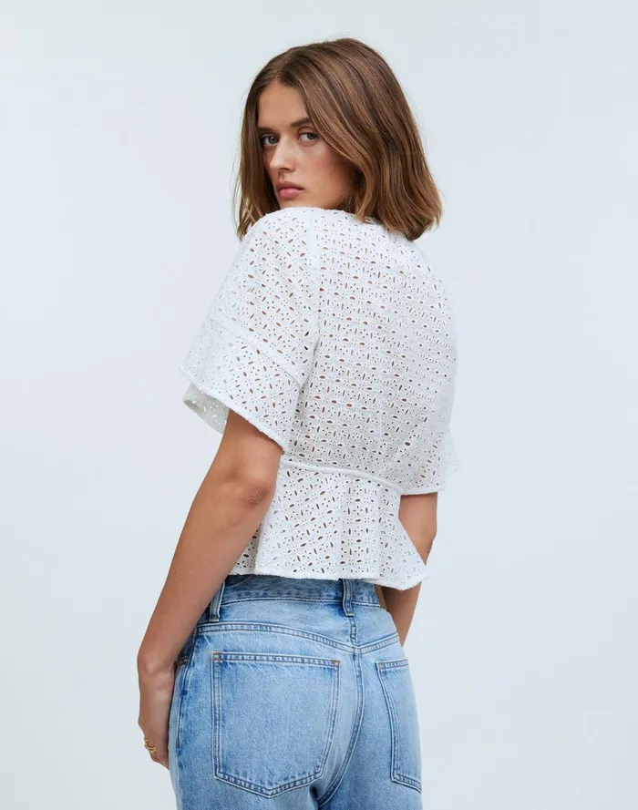 Women Tops and Shirts Madewell TieFront Top In Eyelet