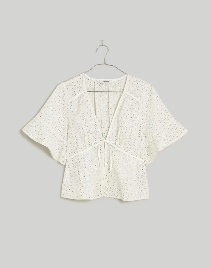 Women Tops and Shirts Madewell TieFront Top In Eyelet