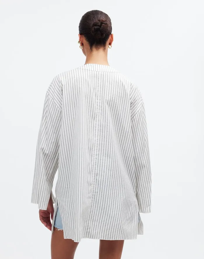 Women Tops and Shirts Madewell TieNeck CoverUp Tunic In Stripe
