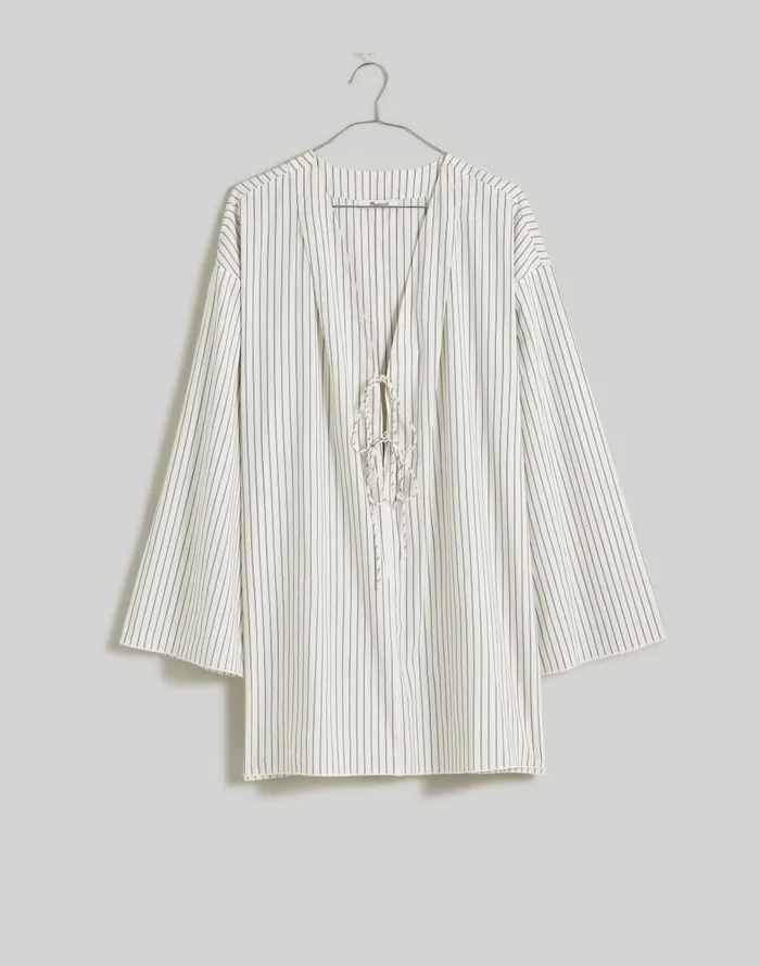 Women Tops and Shirts Madewell TieNeck CoverUp Tunic In Stripe