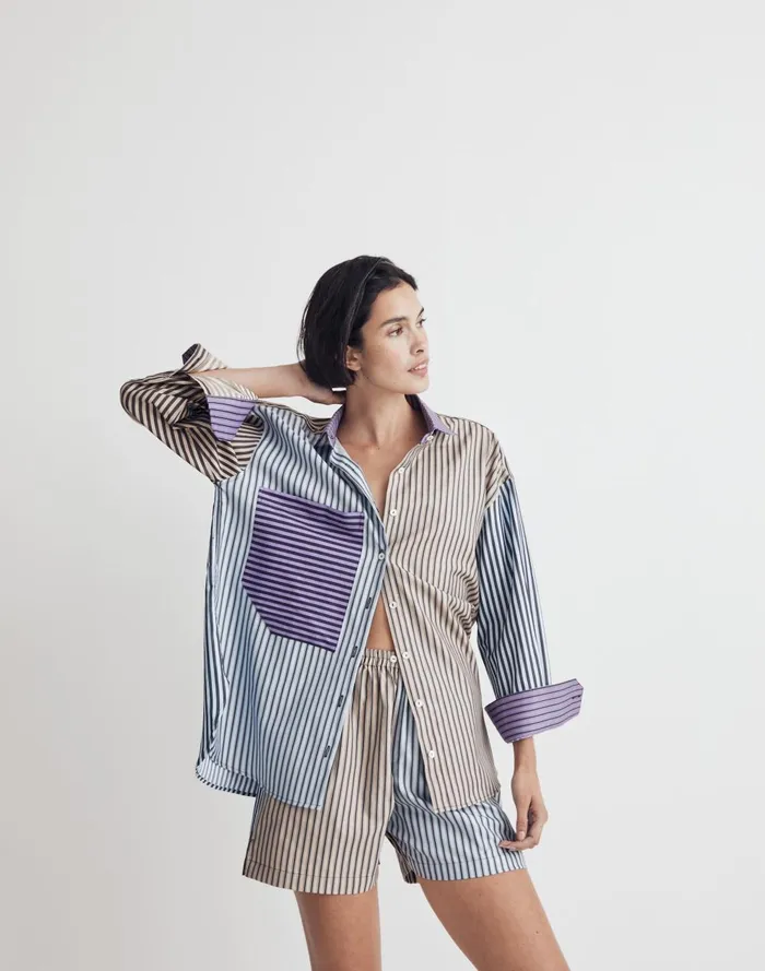Women Tops and Shirts Madewell X CHAVA StripePlay Oversized Shirt