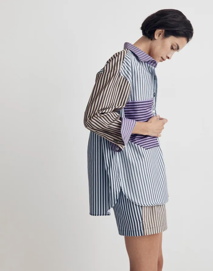 Women Tops and Shirts Madewell X CHAVA StripePlay Oversized Shirt