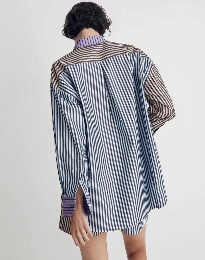 Women Tops and Shirts Madewell X CHAVA StripePlay Oversized Shirt