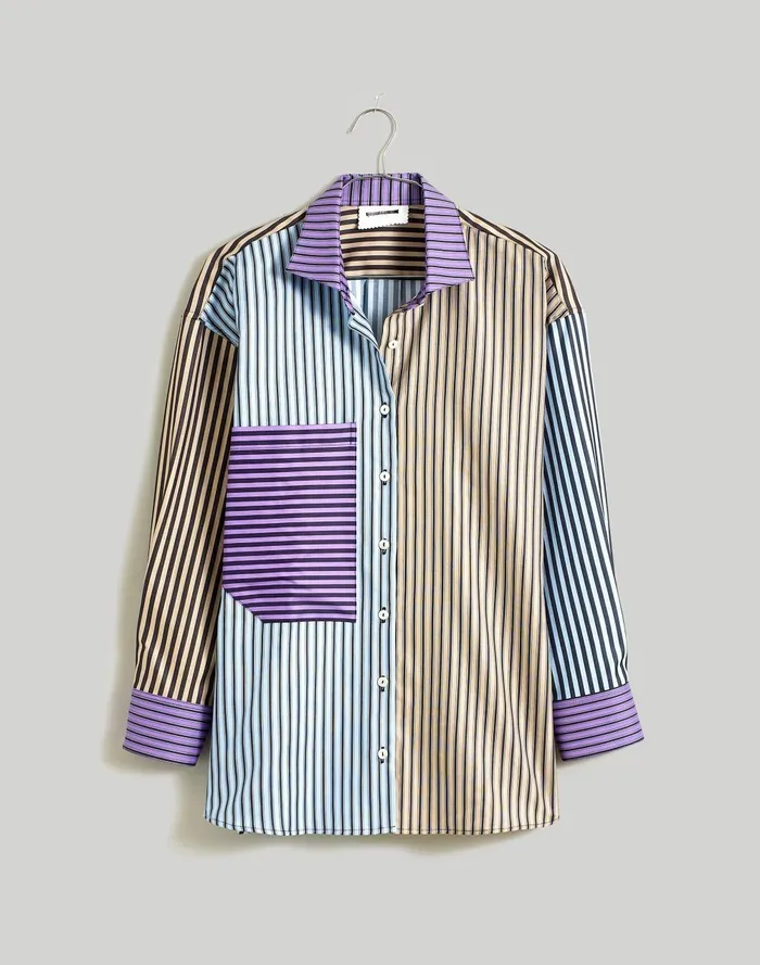Women Tops and Shirts Madewell X CHAVA StripePlay Oversized Shirt