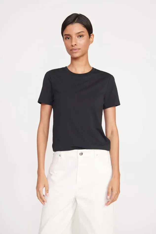 Women Tops STAUD CREW NECK T SHIRT BLACK Women Tops STAUD CREW NECK T SHIRT BLACK