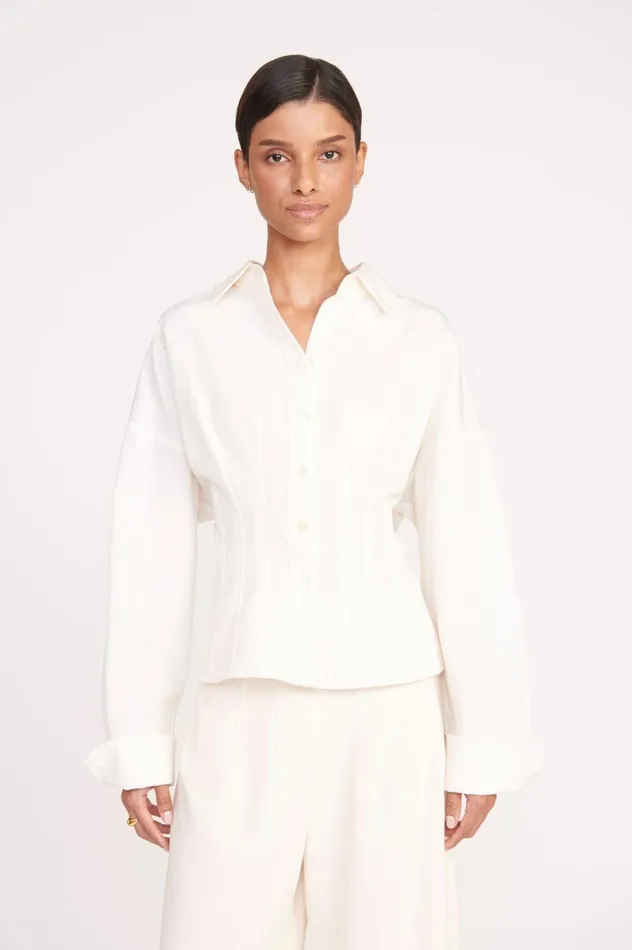 Women Tops STAUD OPHELIA TOP IVORY