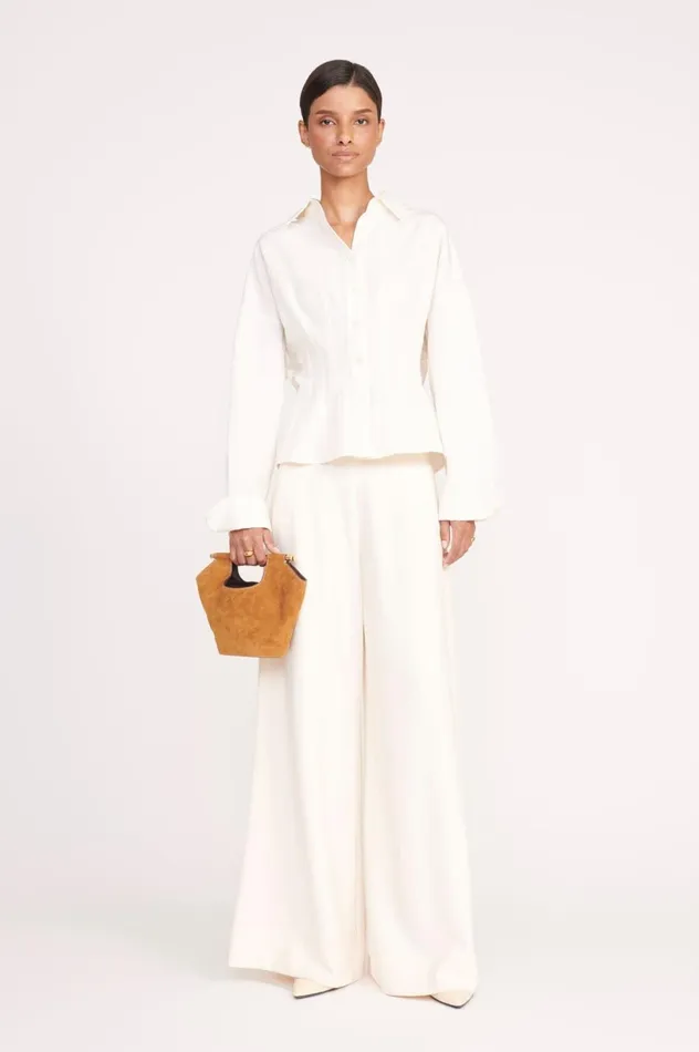 Women Tops STAUD OPHELIA TOP IVORY Women Tops STAUD OPHELIA TOP IVORY