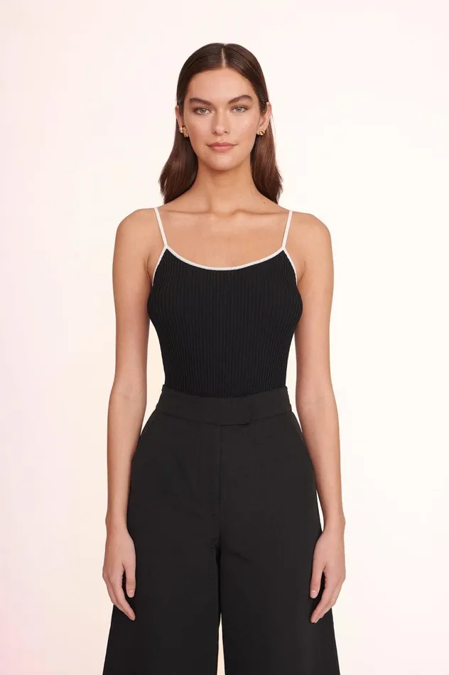 Women Tops STAUD SOLEIL TOP BLACK WHITE