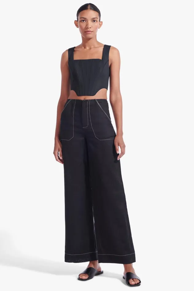 Women Tops STAUD STAUD ALICE TOP BLACK Women Tops STAUD STAUD ALICE TOP BLACK