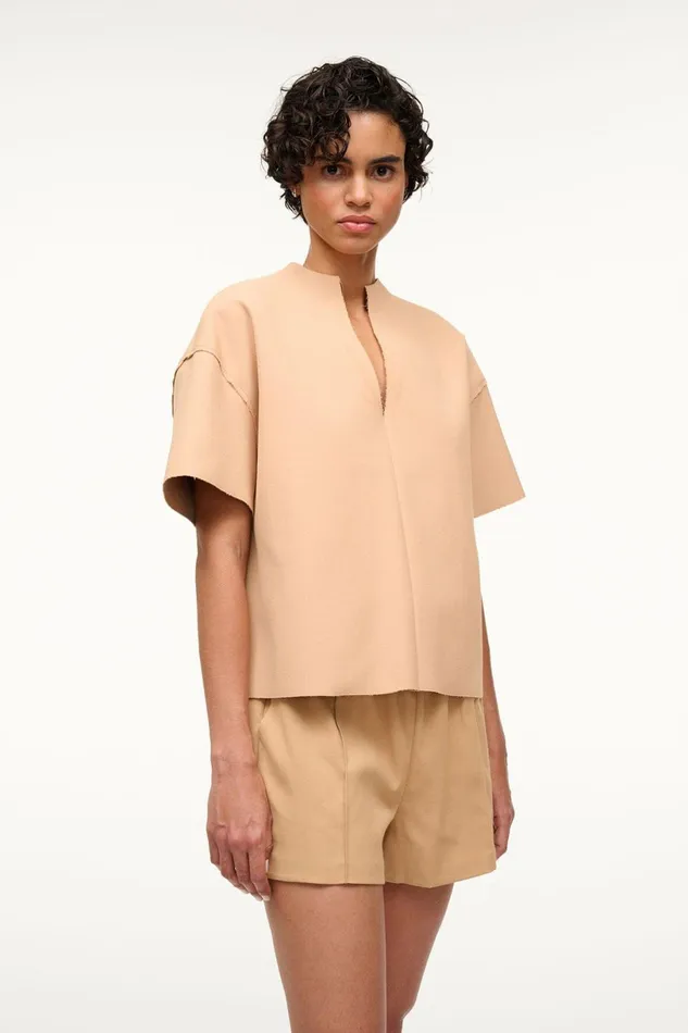Women Tops STAUD STAUD AMIGONI TOP FAWN