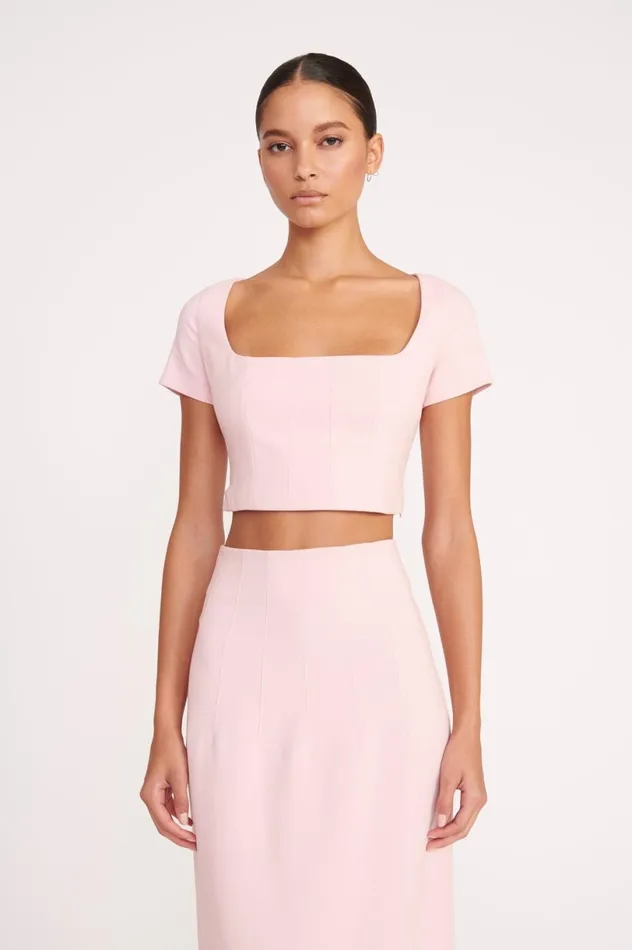 Women Tops STAUD STAUD ANYA TOP CHERRY BLOSSOM