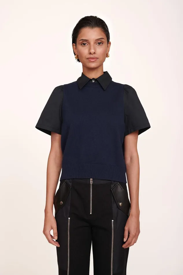 Women Tops STAUD STAUD ARYA TOP NAVY BLACK