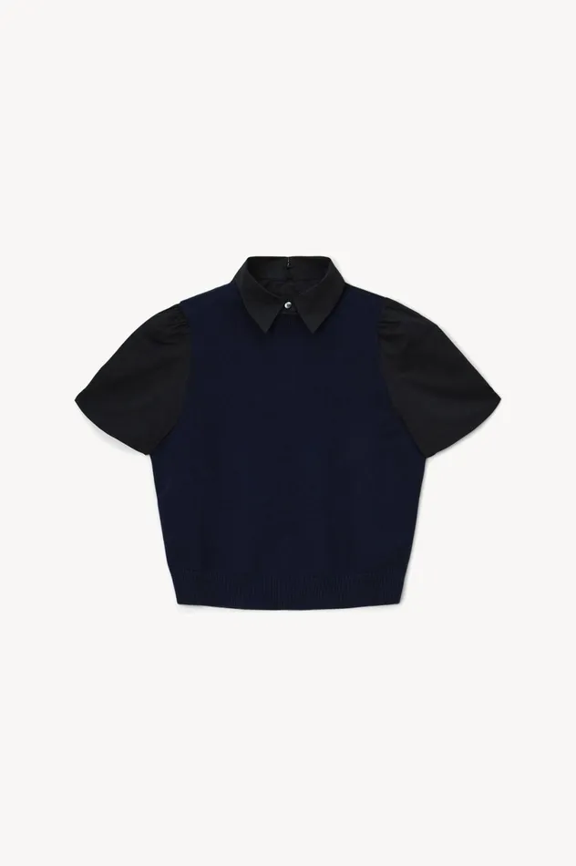 Women Tops STAUD STAUD ARYA TOP NAVY BLACK Women Tops STAUD STAUD ARYA TOP NAVY BLACK