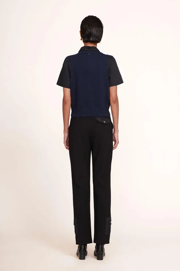 Women Tops STAUD STAUD ARYA TOP NAVY BLACK Women Tops STAUD STAUD ARYA TOP NAVY BLACK