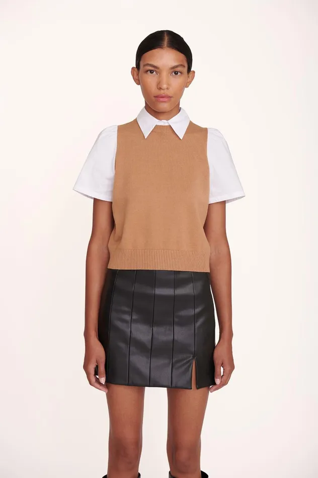Women Tops STAUD STAUD ARYA TOP TAN WHITE