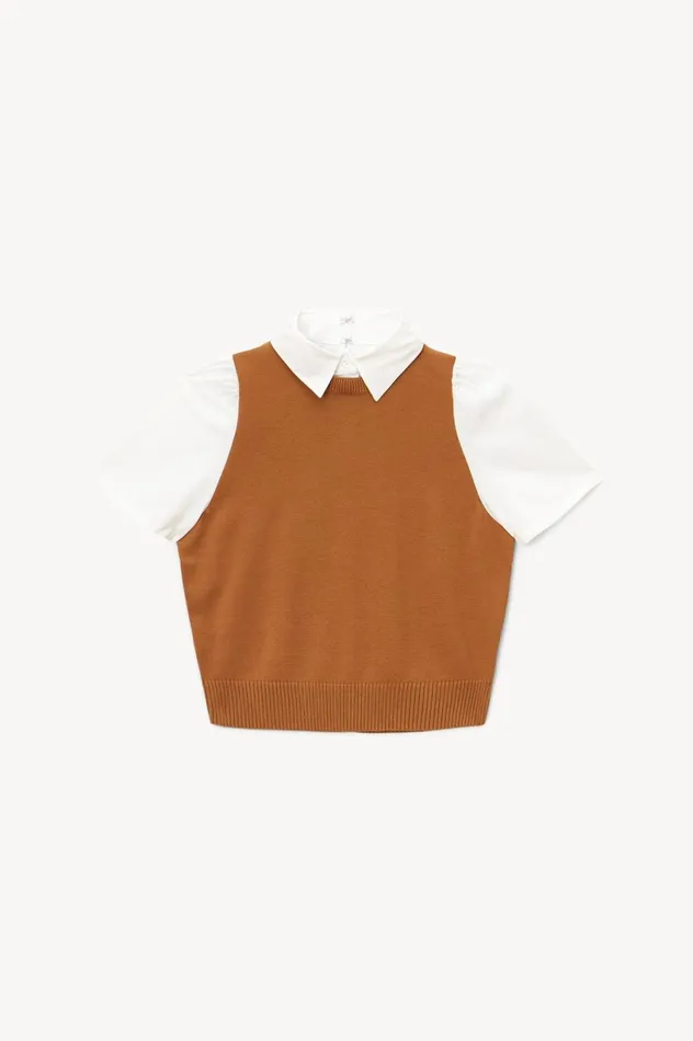 Women Tops STAUD STAUD ARYA TOP TAN WHITE