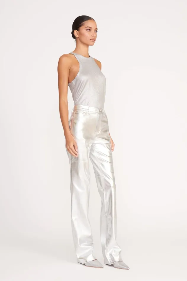 Women Tops STAUD STAUD AYANA TOP SILVER Women Tops STAUD STAUD AYANA TOP SILVER