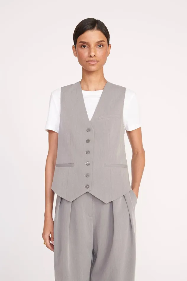 Women Tops STAUD STAUD BRETT VEST HEATHER GREY