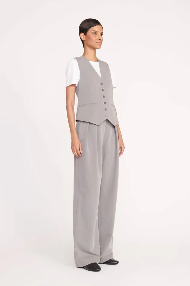 Women Tops STAUD STAUD BRETT VEST HEATHER GREY Women Tops STAUD STAUD BRETT VEST HEATHER GREY