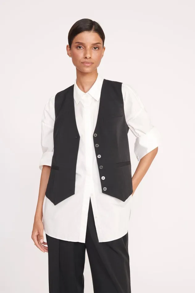 Women Tops STAUD STAUD BRETT VEST NAVY