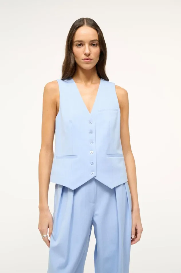 Women Tops STAUD STAUD BRETT VEST PERIWINKLE Women Tops STAUD STAUD BRETT VEST PERIWINKLE