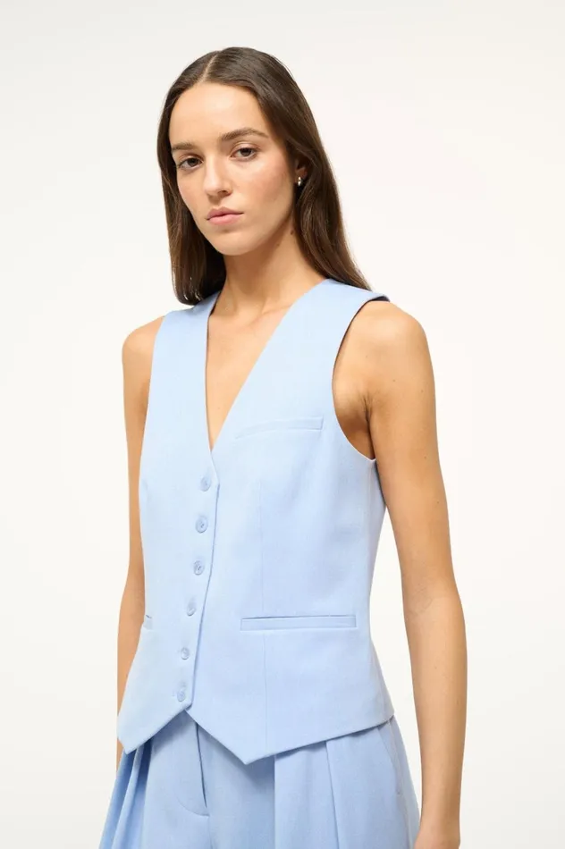 Women Tops STAUD STAUD BRETT VEST PERIWINKLE Women Tops STAUD STAUD BRETT VEST PERIWINKLE