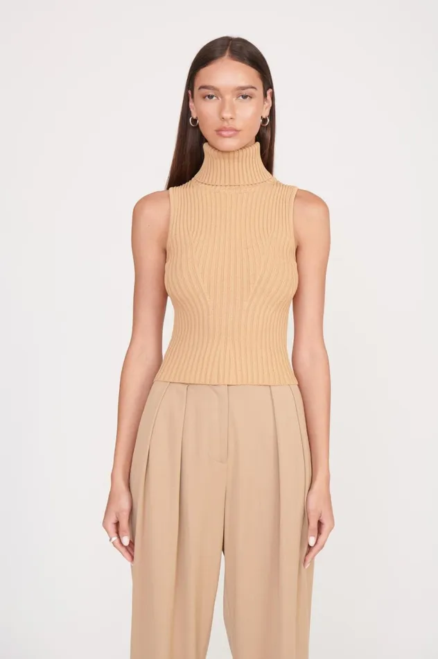 Women Tops STAUD STAUD CALLUM TOP CAMEL