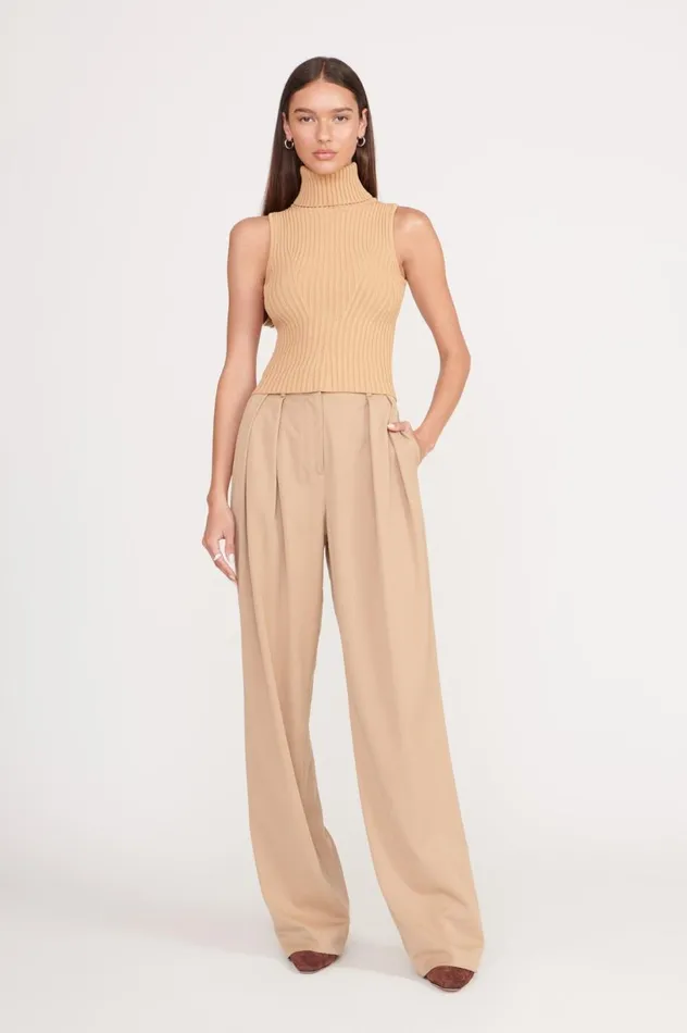 Women Tops STAUD STAUD CALLUM TOP CAMEL Women Tops STAUD STAUD CALLUM TOP CAMEL