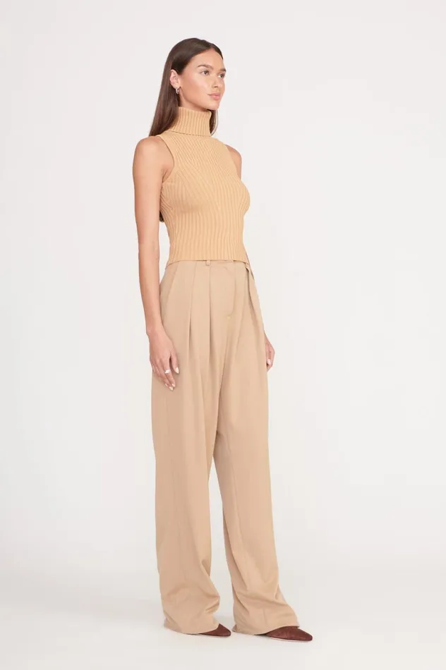 Women Tops STAUD STAUD CALLUM TOP CAMEL Women Tops STAUD STAUD CALLUM TOP CAMEL