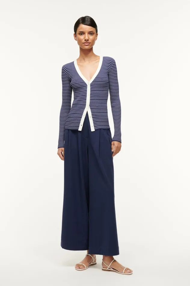 Women Tops STAUD STAUD CARGO SWEATER NAVY MICRO STRIPE