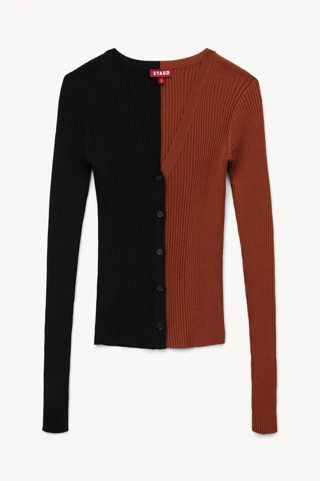Women Tops STAUD STAUD CARGO SWEATER TAN BLACK Women Tops STAUD STAUD CARGO SWEATER TAN BLACK