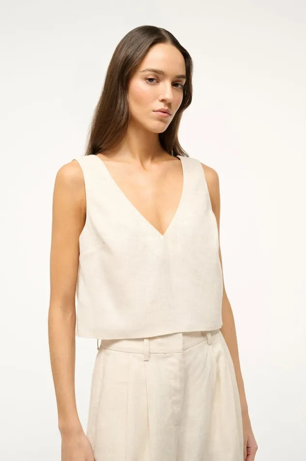 Women Tops STAUD STAUD CATANIA TOP NATURAL Women Tops STAUD STAUD CATANIA TOP NATURAL