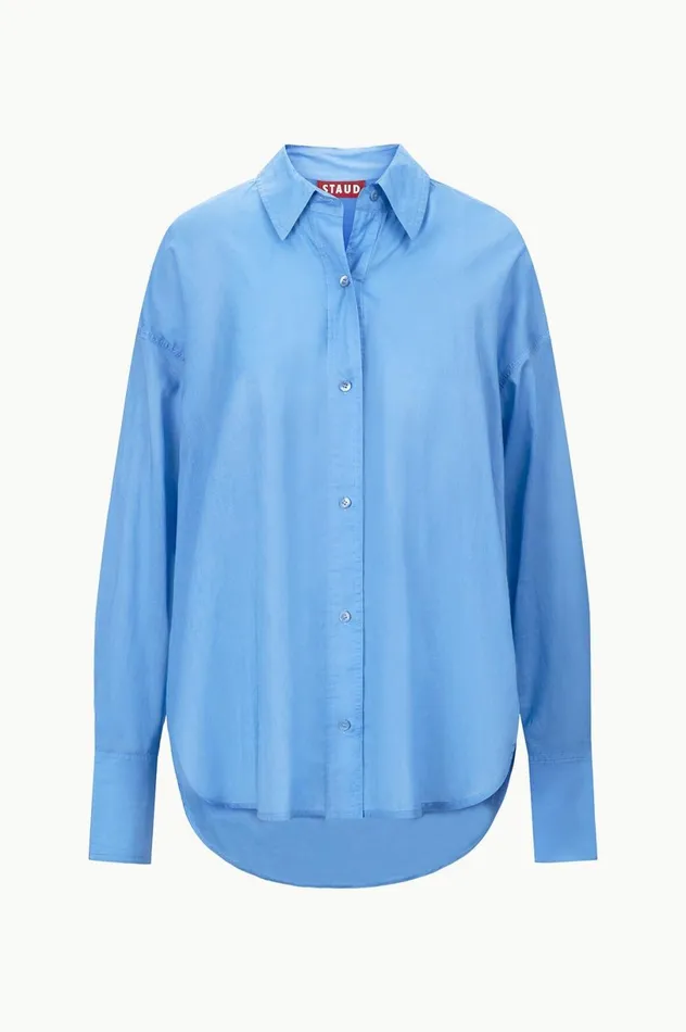 Women Tops STAUD STAUD CHAMOMILE SHIRT AZURE Women Tops STAUD STAUD CHAMOMILE SHIRT AZURE