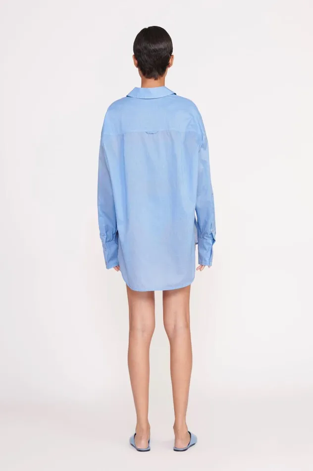 Women Tops STAUD STAUD CHAMOMILE SHIRT AZURE Women Tops STAUD STAUD CHAMOMILE SHIRT AZURE