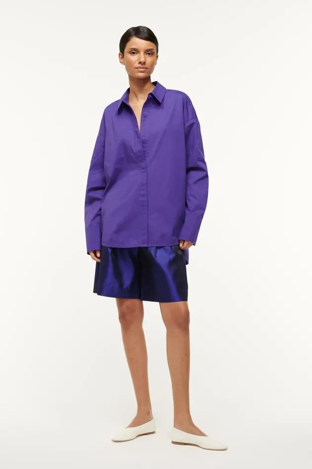 Women Tops STAUD STAUD COLTON SHIRT VIOLET