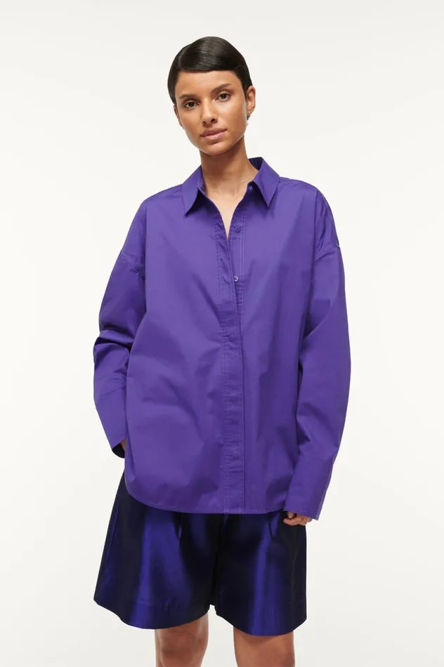 Women Tops STAUD STAUD COLTON SHIRT VIOLET Women Tops STAUD STAUD COLTON SHIRT VIOLET