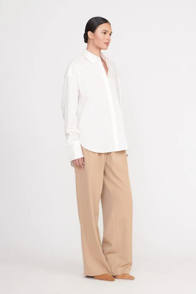 Women Tops STAUD STAUD COLTON SHIRT WHITE