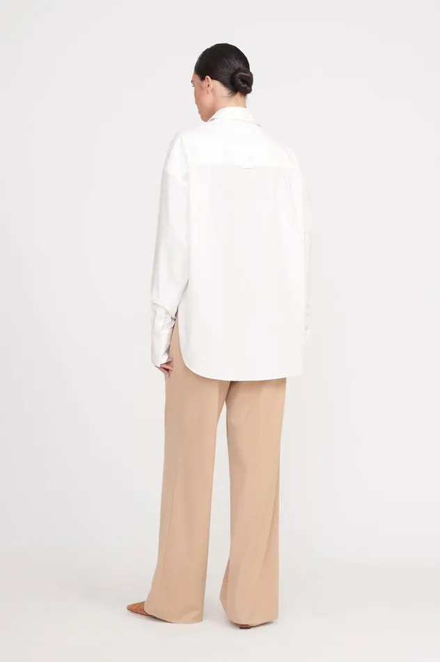 Women Tops STAUD STAUD COLTON SHIRT WHITE