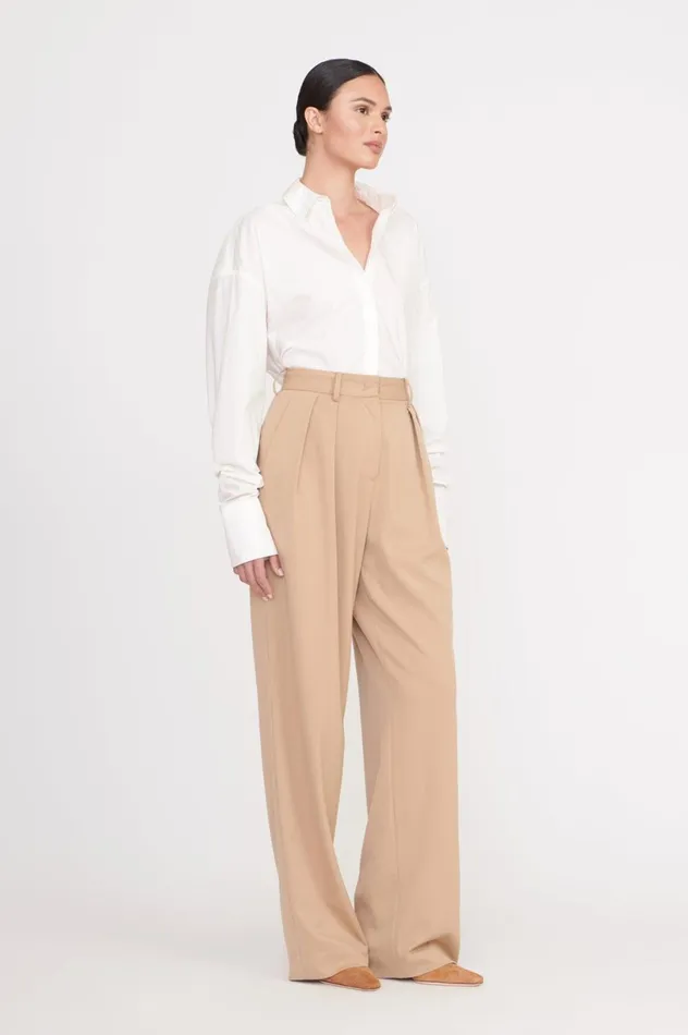 Women Tops STAUD STAUD COLTON SHIRT WHITE
