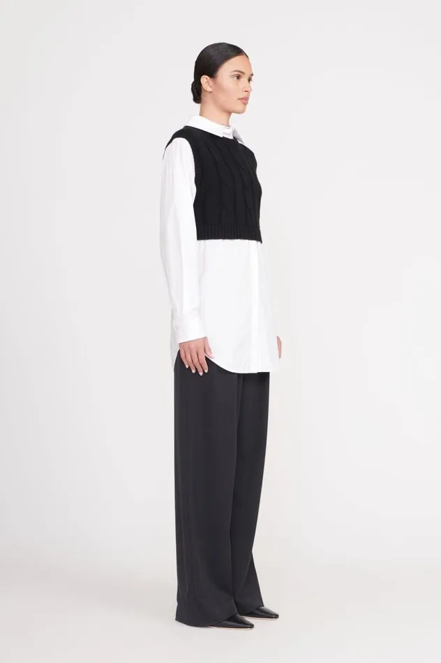 Women Tops STAUD STAUD COOPER TOP BLACK WHITE Women Tops STAUD STAUD COOPER TOP BLACK WHITE