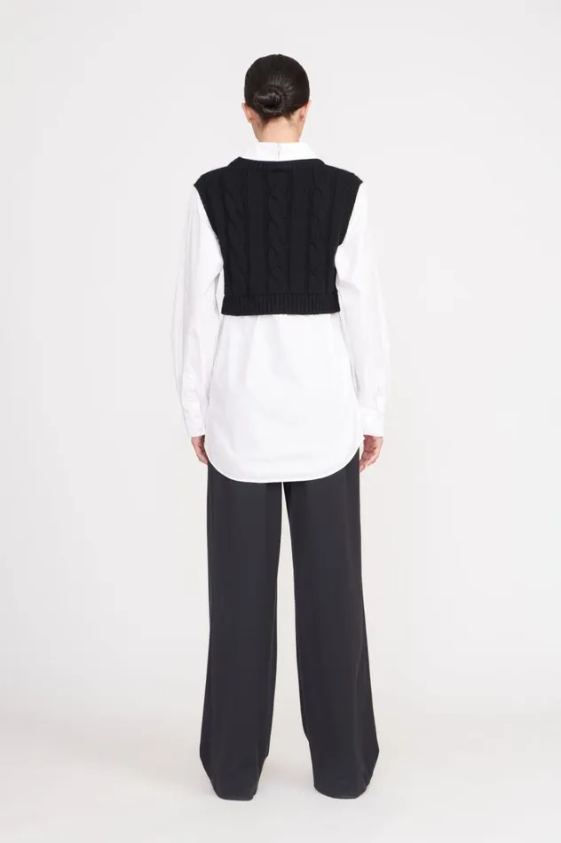 Women Tops STAUD STAUD COOPER TOP BLACK WHITE Women Tops STAUD STAUD COOPER TOP BLACK WHITE
